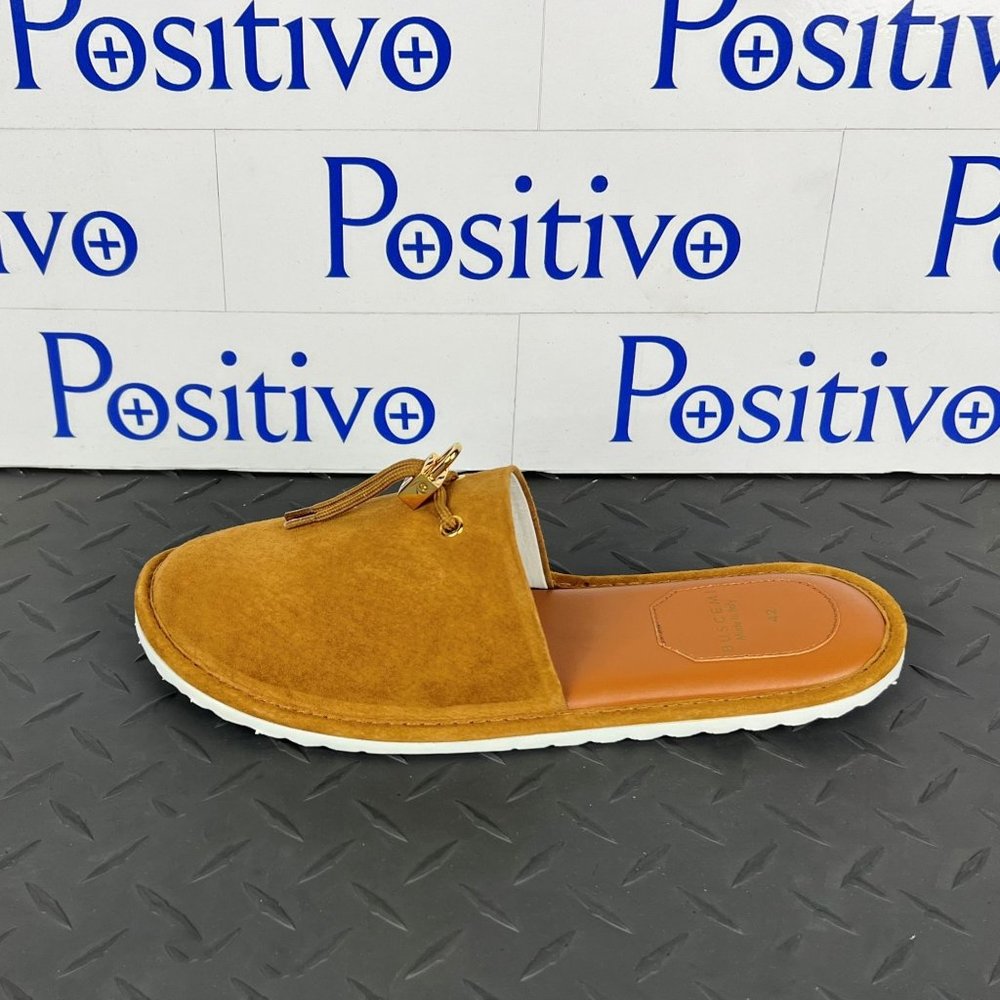 Buscemi Mens Greenwich Cuoio Leather Slippers US 7